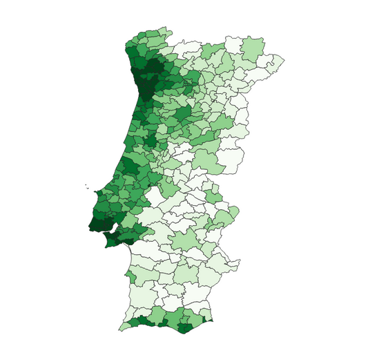 Geodemographics dataset for Portugal at municipal level with adminsitrative boundaries