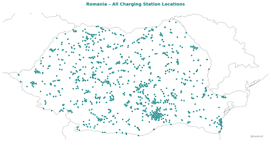All EV Charging Station Locations in Romania: Complete Geographic Dataset
