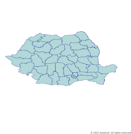 Romania Counties (Județe) Administrative Boundary Polygons