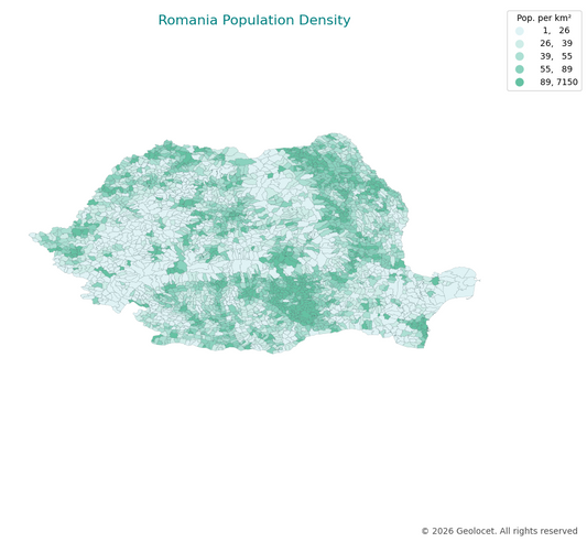 Geodemographics dataset for Romania at municipal level with adminsitrative boundaries