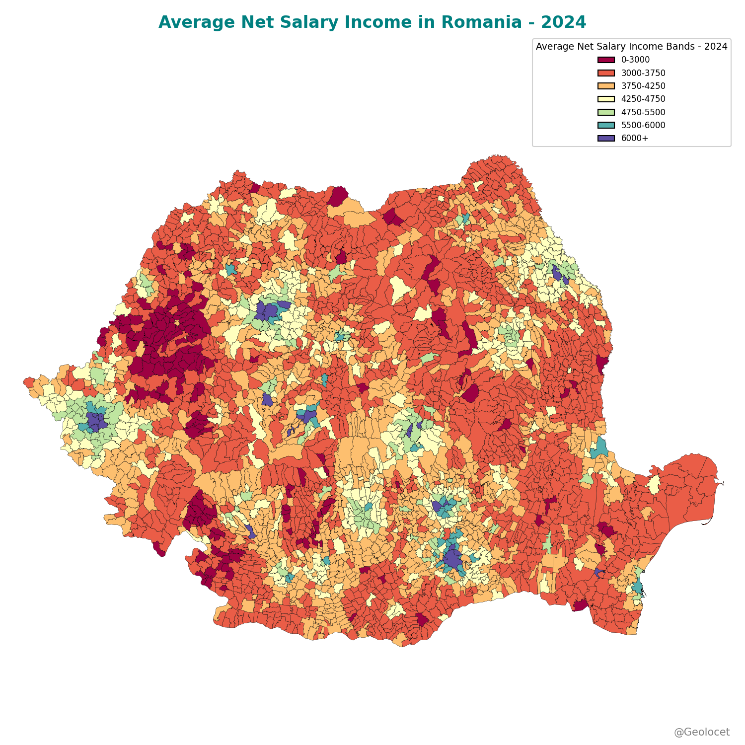 Romania: Income distribution at Municipality Level