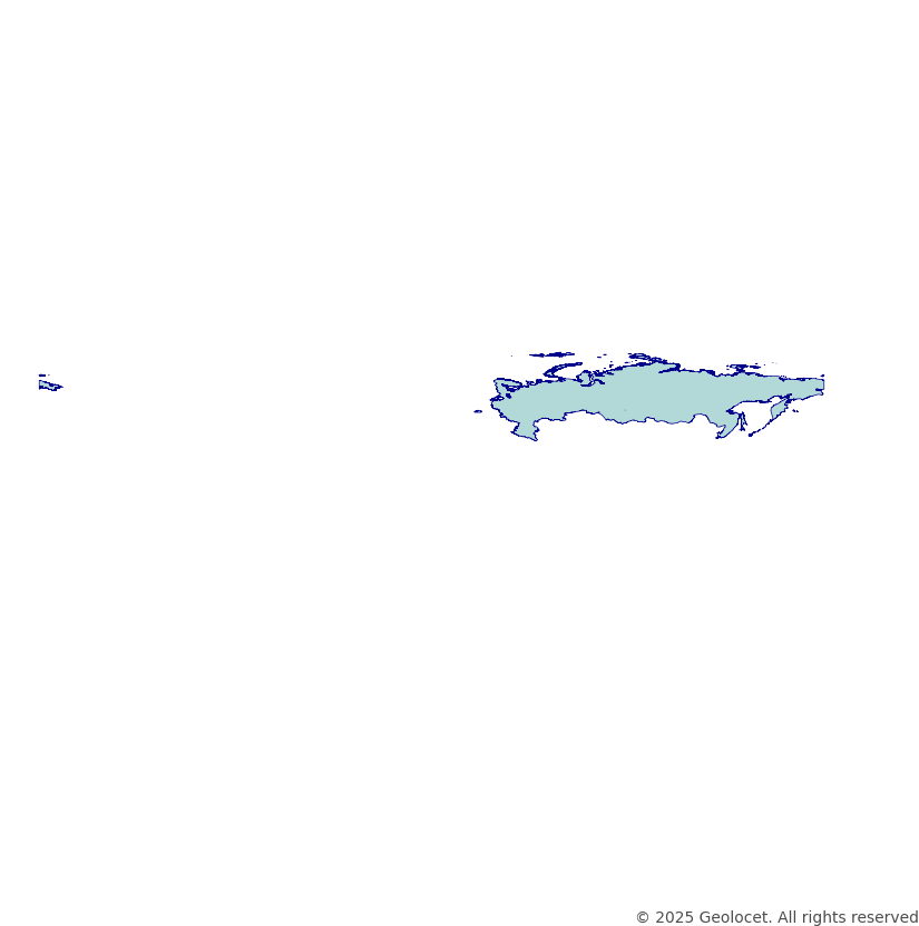 Russia Country (Страна) Administrative Boundary Polygons