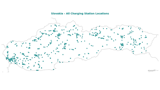 All EV Charging Station Locations in Slovakia: Complete Geographic Dataset