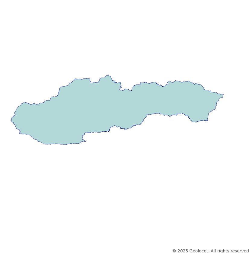 Slovakia Country (Krajina) Administrative Boundary Polygons