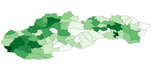 Geodemographics dataset for Slovakia at municipal level with adminsitrative boundaries