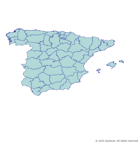 Spain Provinces (Provincias) Administrative Boundary Polygons