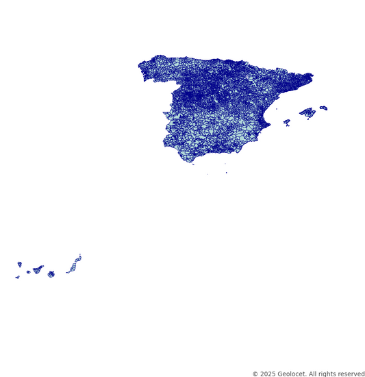 Spain Municipalities/equivalent to townships/ communes Boundaries Data