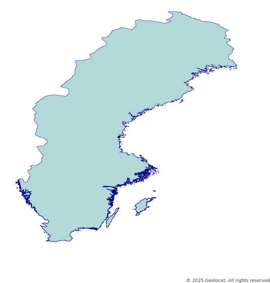 Sweden Country (Land) Administrative Boundary Polygons