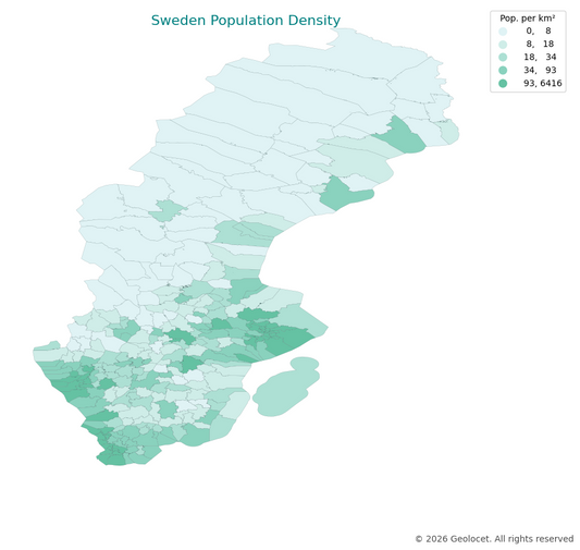Geodemographics dataset for Sweden at municipal level with adminsitrative boundaries