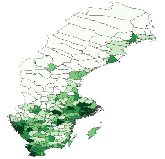 Geodemographics dataset for Sweden at municipal level with adminsitrative boundaries