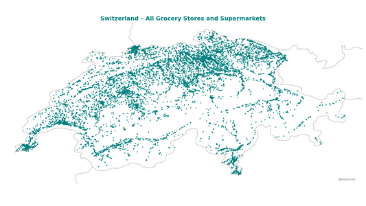 All Supermarket Locations in Switzerland: Complete Geographic Dataset Available for Download