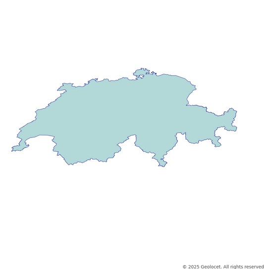 Switzerland Country (Pays) Administrative Boundary Polygons