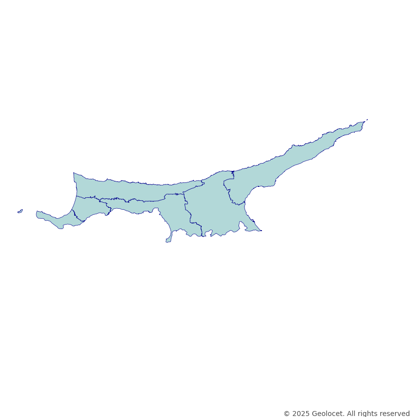 Turkish Republic of Northern Cyprus Districts Administrative Boundary Polygons