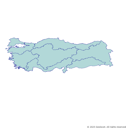 Turkey Regions (Bölgesi) Administrative Boundary Polygons