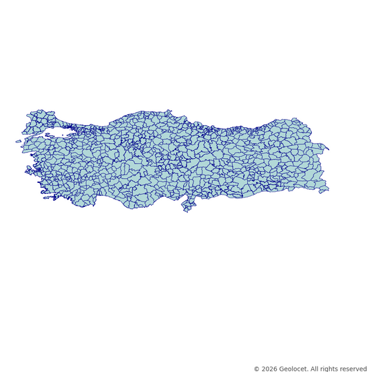 Turkey Districts (İlçe) GIS Boundaries (Shapefile & GeoPackage) with 2026 Population Data