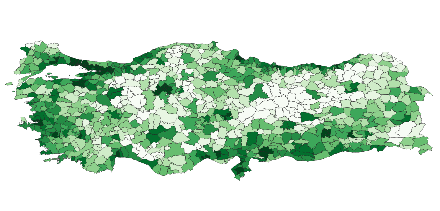 Geodemographics dataset for Turkey at municipal level with adminsitrative boundaries