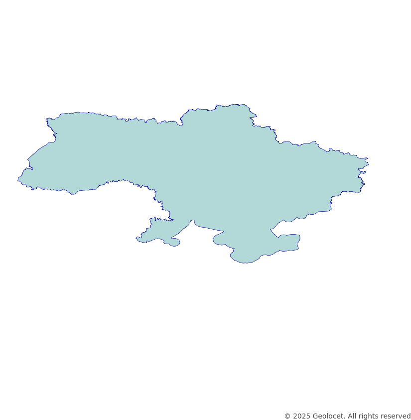 Ukraine Country (Країна) Administrative Boundary Polygons