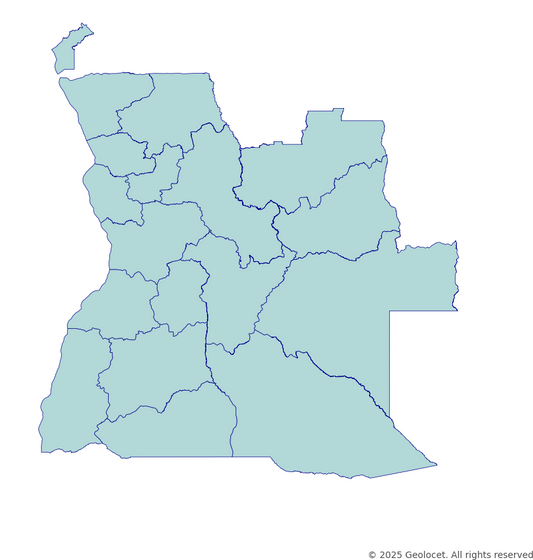 Angola Country, Province-Level Boundary