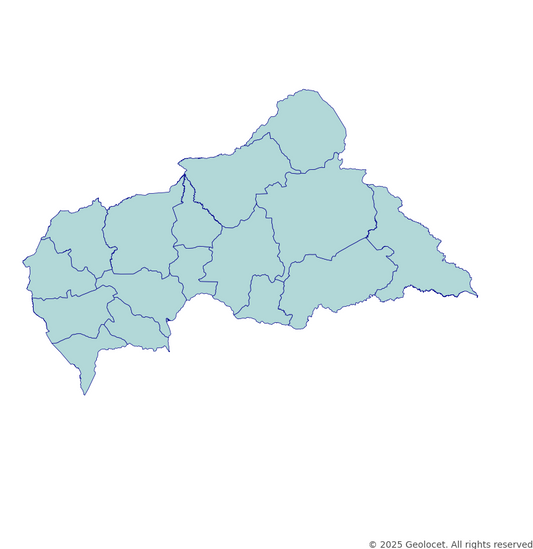 Central African Republic Prefettura-Level Boundary