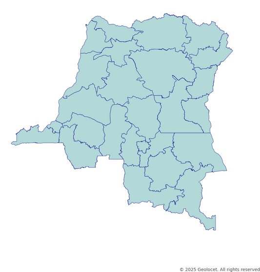 Democratic Republic of Congo Country, Province-Level Boundary