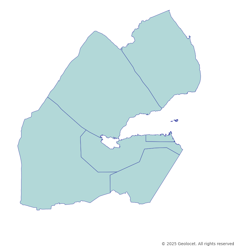 Djibouti Region-Level Boundary