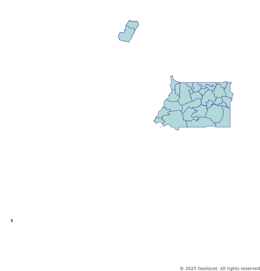 Equatorial Guinea Region, Province, District, County-Level Boundary