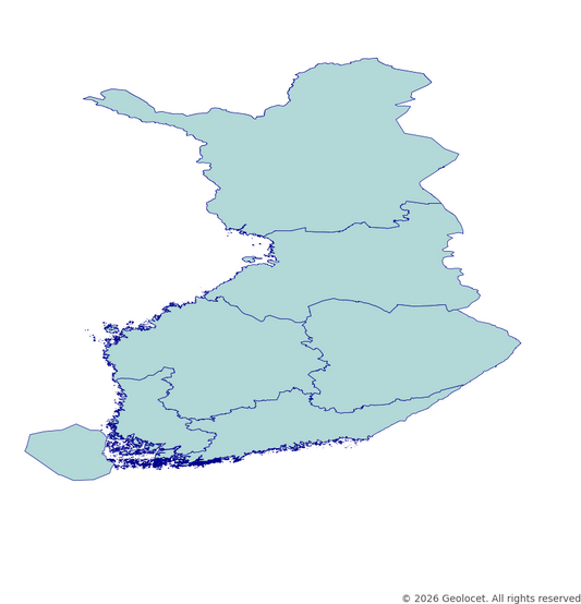 Finland Provinces GIS Boundaries (Shapefile & GeoPackage) with 2026 Population Data