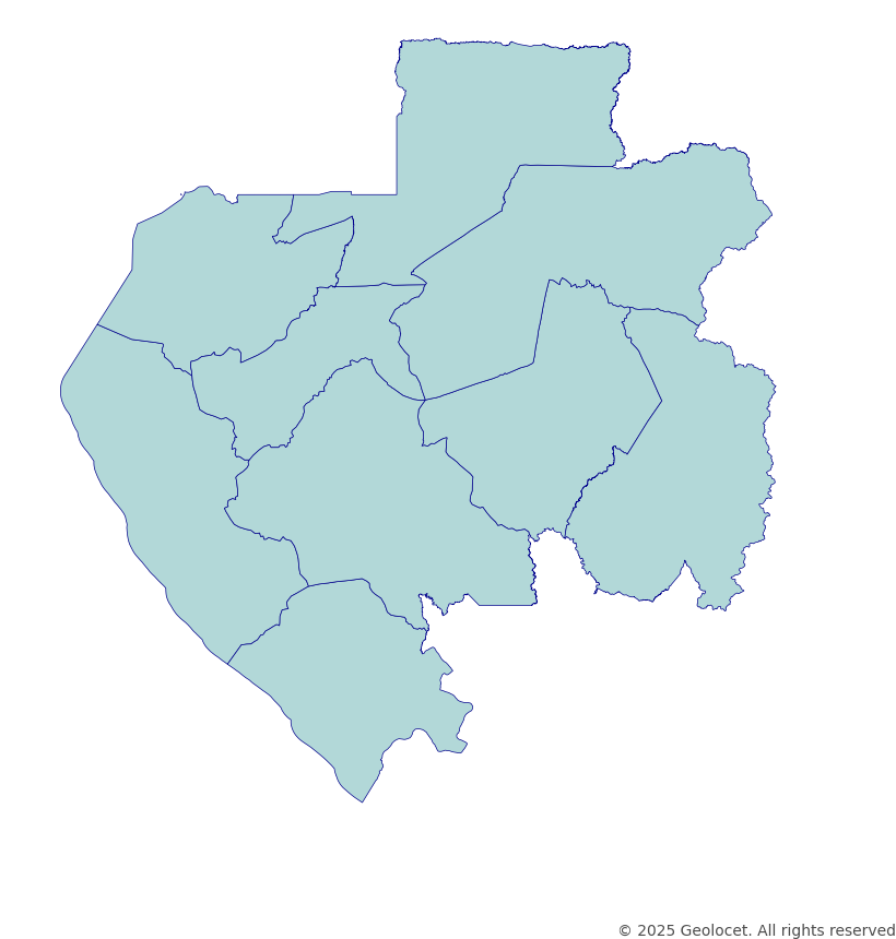 Gabon Country, Province-Level Boundary