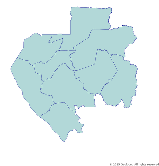 Gabon Country, Province-Level Boundary