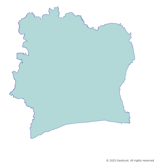 Ivory Coast (Côte d’Ivoire) Country-Level Boundary