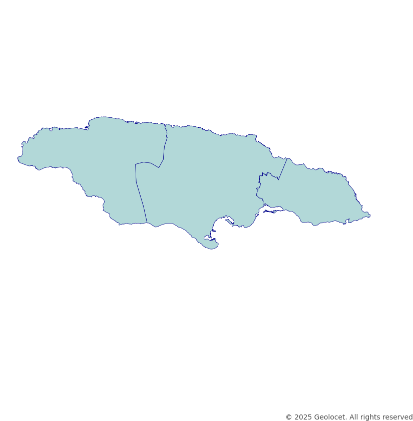 Jamaica County-Level Boundary