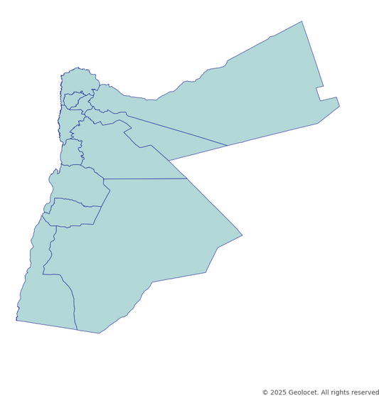 Jordan Governorates-Level Boundary