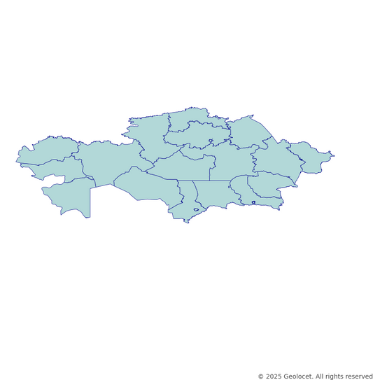 Kazakhstan Region and city-Level Boundary