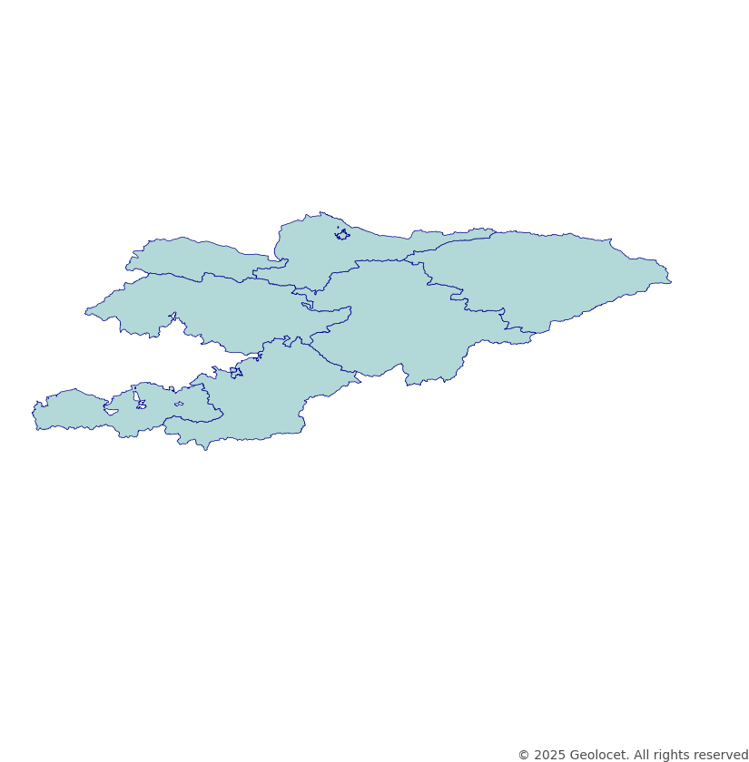 Kyrgyzstan Region and city-Level Boundary