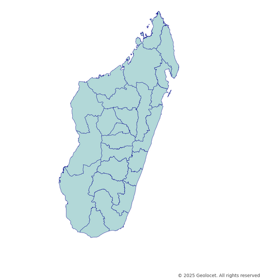 Madagascar Country, Province, Region-Level Boundary
