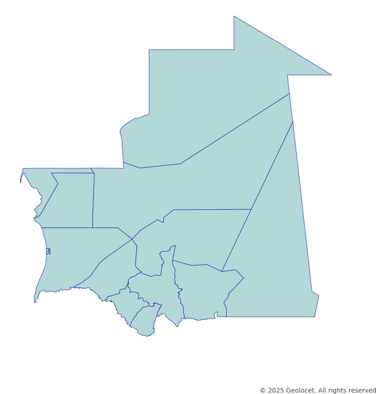 Mauritania Region-Level Boundary