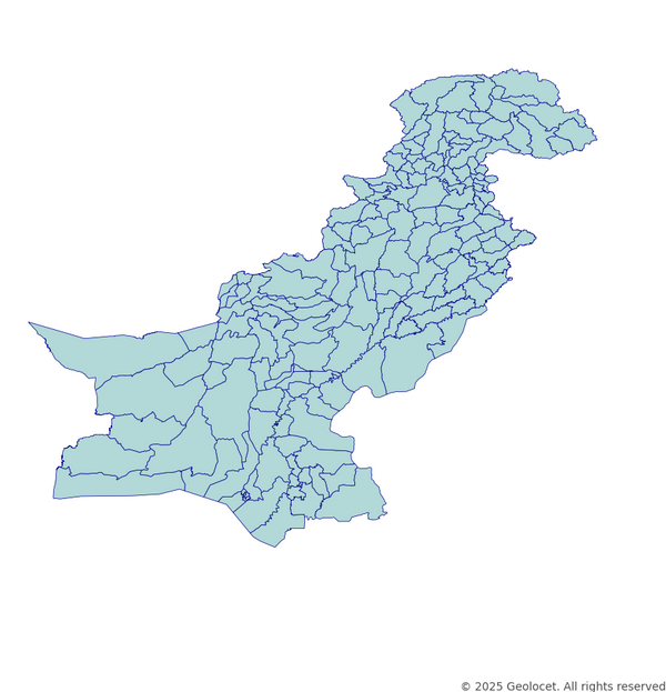 Functional Map Pakistan Pakistan District-Level Polygons - Downloadable GIS Data – Geolocet