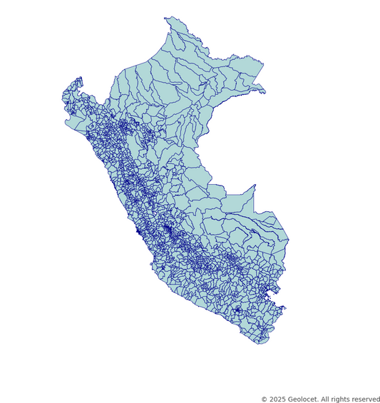 Peru Country, Department, Province, County-Level Boundary