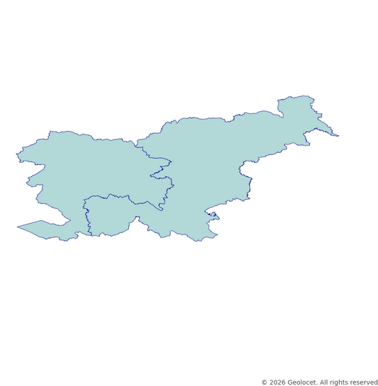 Slovenia NUTS 2 GIS Boundaries (Shapefile & GeoPackage) with 2025 Population Data