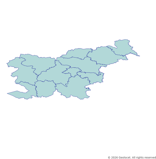 Slovenia Statistical Regions GIS Boundaries (Shapefile & GeoPackage) with 2025 Population Data