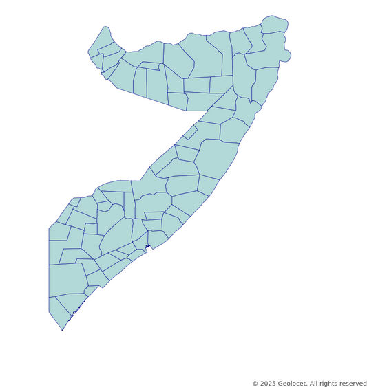 Somalia Country, State, Region, District-Level Boundary
