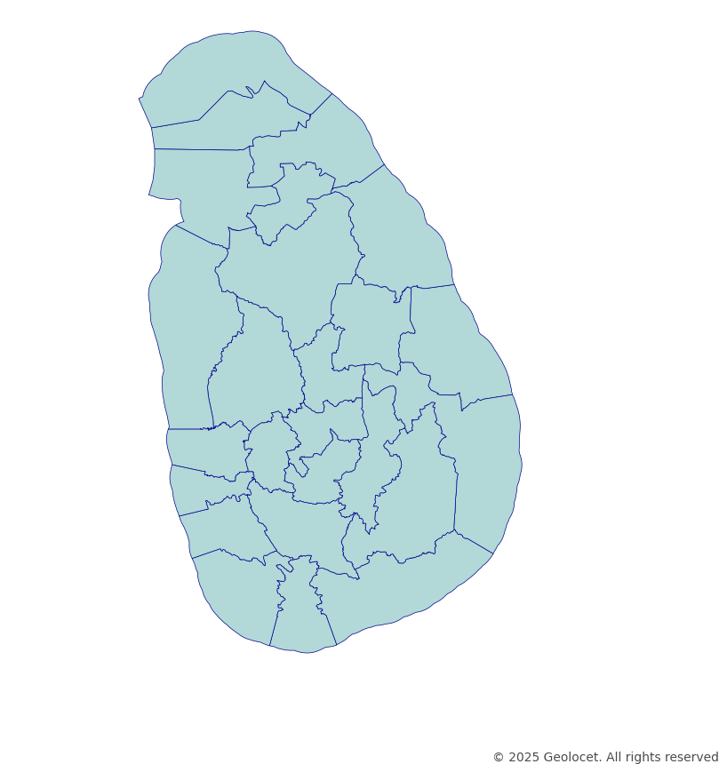 Sri Lanka District-Level Polygons - Downloadable GIS Data – Geolocet