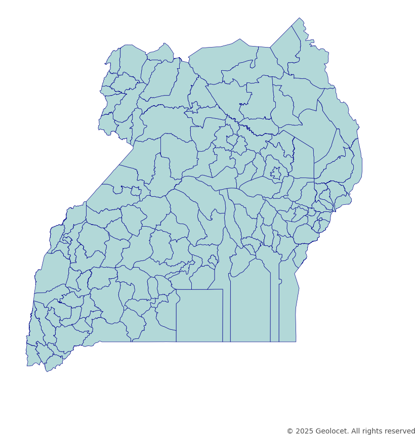 Uganda Country, Region, District-Level Boundary - Downloadable GIS Dat ...