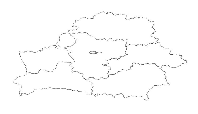 Belarus States (Вобласьць / область) Administrative Boundaries Dataset