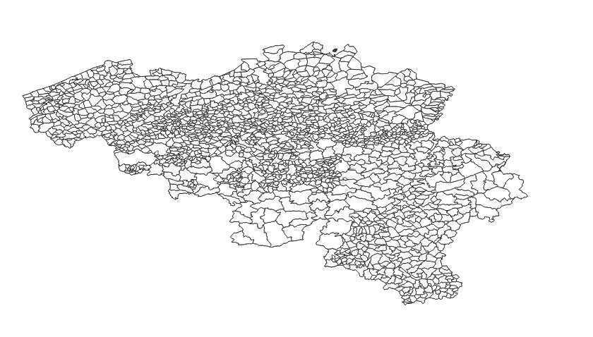 Belgium Sections (Deelgemeenten) Administrative Boundaries Dataset