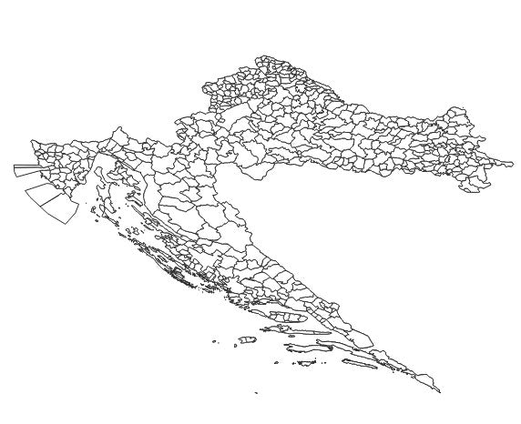 Croatia Cities/towns or municipalities (Gradovi ili općine) Administrative Boundaries Dataset