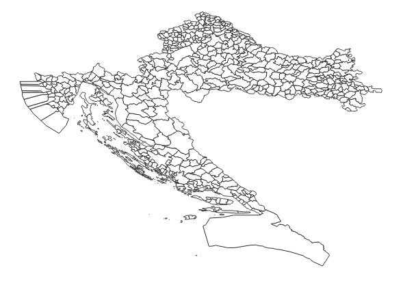 Croatia with marine borders - Administrative boundaries datasets