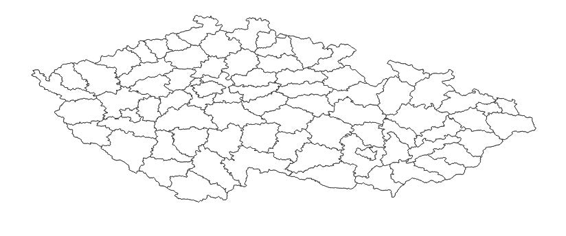 Czech republic Districts (Okres) Administrative Boundaries Dataset