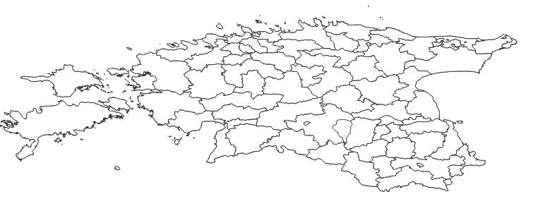 Estonia Municipalities (Vallad, omavalitsuslikud linnad) Administrative Boundaries Dataset