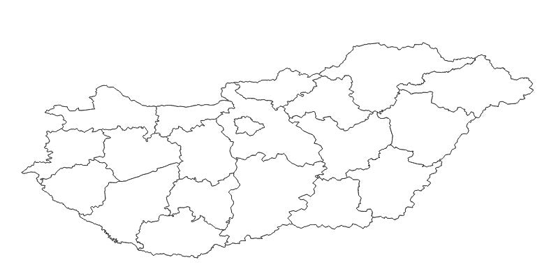 Hungary Counties / capital city (Megyék / főváros ) Administrative Boundaries Dataset